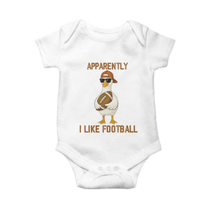 Funny Goose Football Meme Baby Onesie Apparently I Like Football TS14 White Print Your Wear