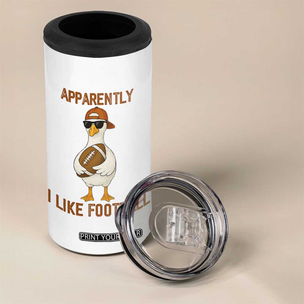 Funny Goose Football Meme 4 in 1 Can Cooler Tumbler Apparently I Like Football TS14 Print Your Wear