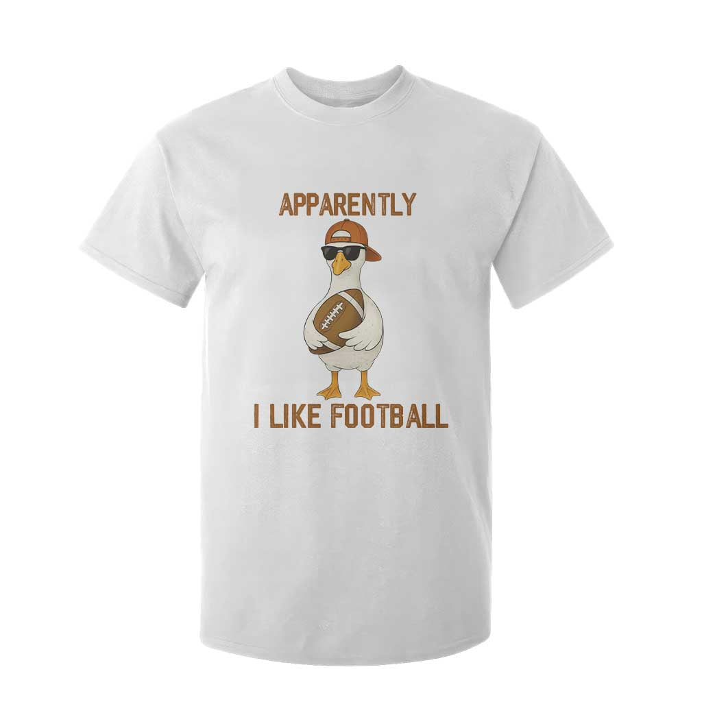 Funny Goose Football Meme T Shirt For Kid Apparently I Like Football TS14 White Print Your Wear