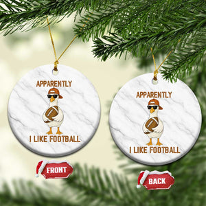 Funny Goose Football Meme Ceramic Ornament Apparently I Like Football TS14 1pc White Marble Print Your Wear