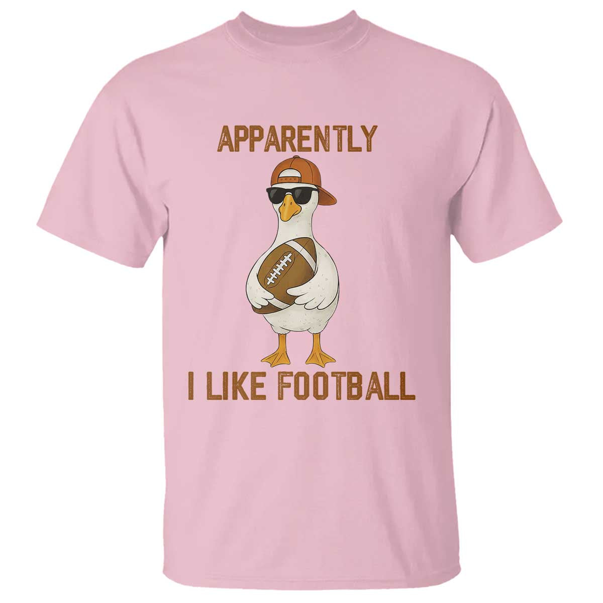 Funny Goose Football Meme T Shirt Apparently I Like Football TS14 Light Pink Print Your Wear