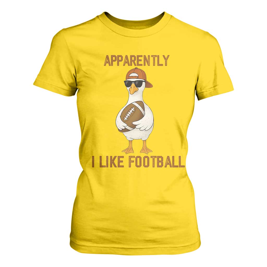 Funny Goose Football Meme T Shirt For Women Apparently I Like Football TS14 Daisy Print Your Wear