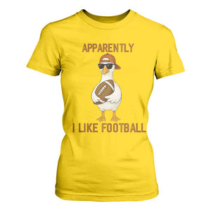 Funny Goose Football Meme T Shirt For Women Apparently I Like Football TS14 Daisy Print Your Wear