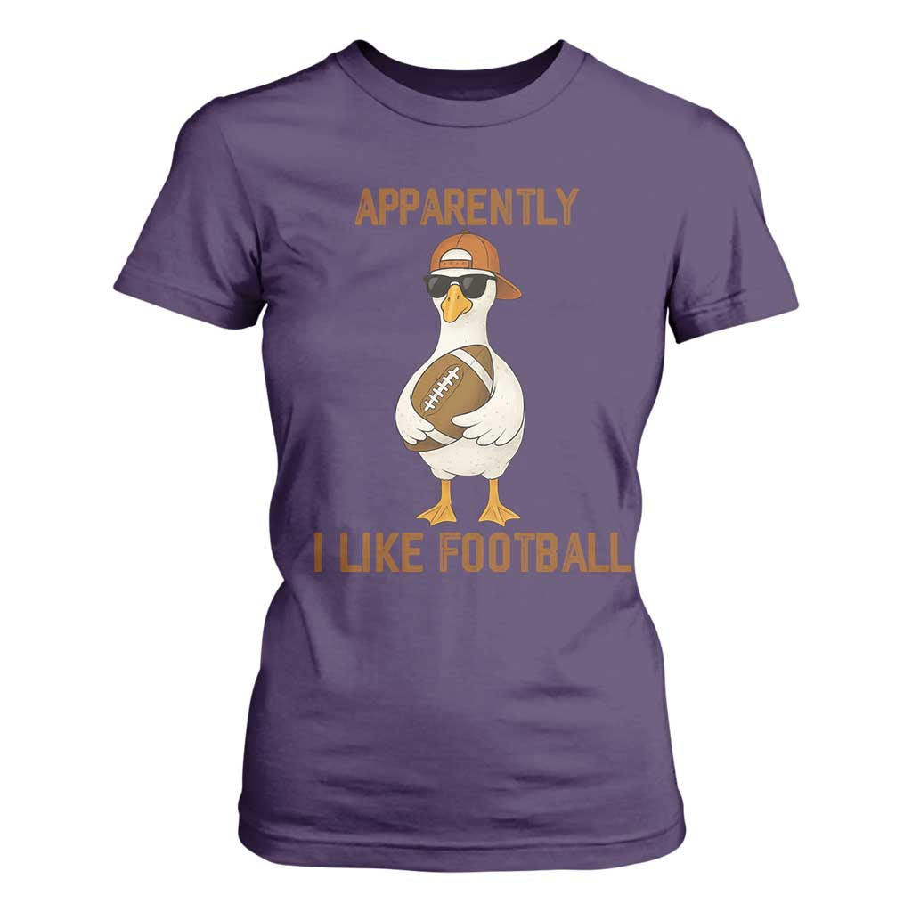 Funny Goose Football Meme T Shirt For Women Apparently I Like Football TS14 Purple Print Your Wear