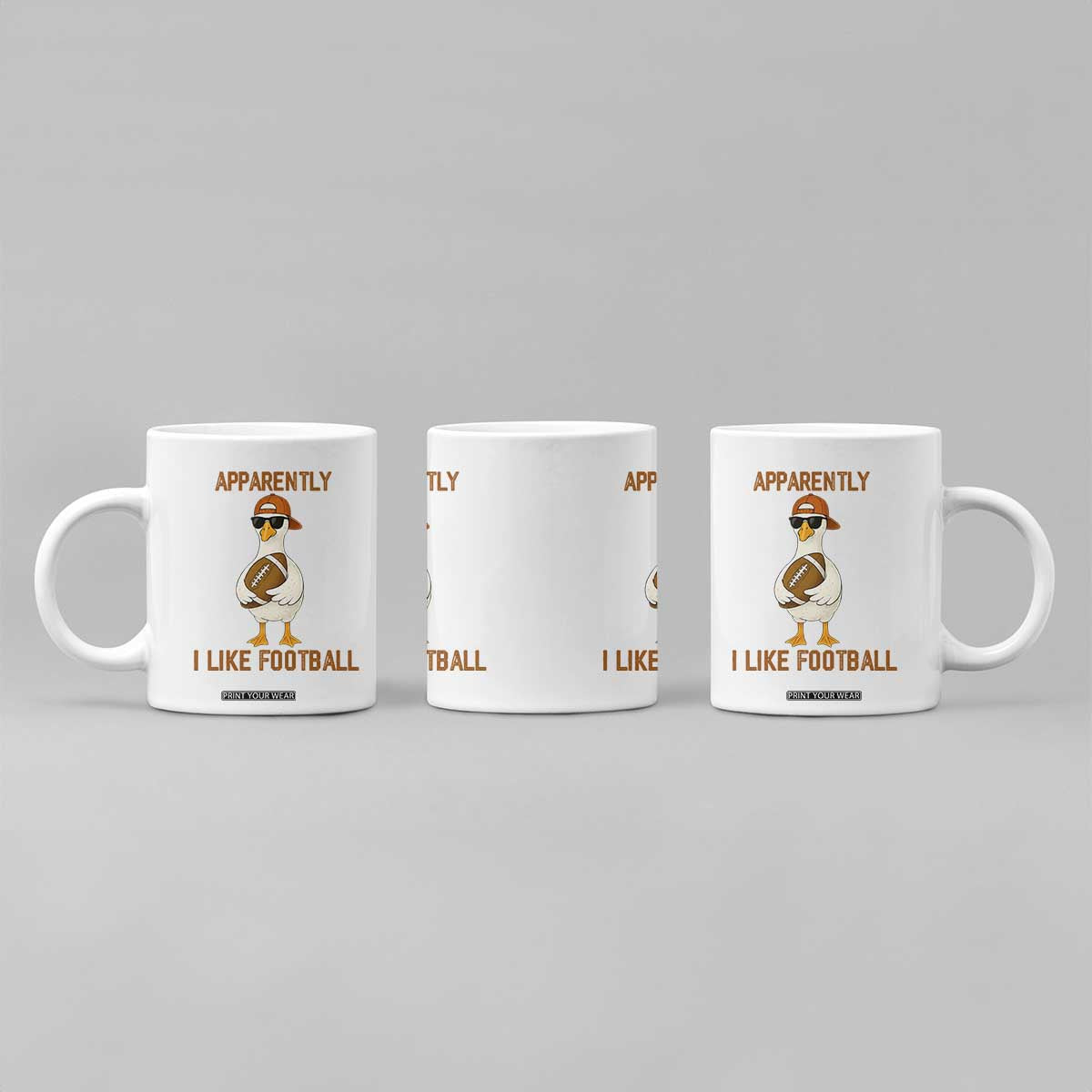 Funny Goose Football Meme Coffee Mug Apparently I Like Football TS14 Print Your Wear