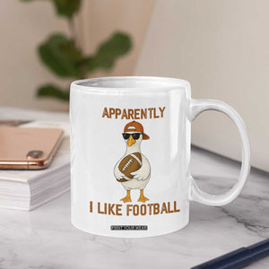 Funny Goose Football Meme Coffee Mug Apparently I Like Football TS14 Print Your Wear