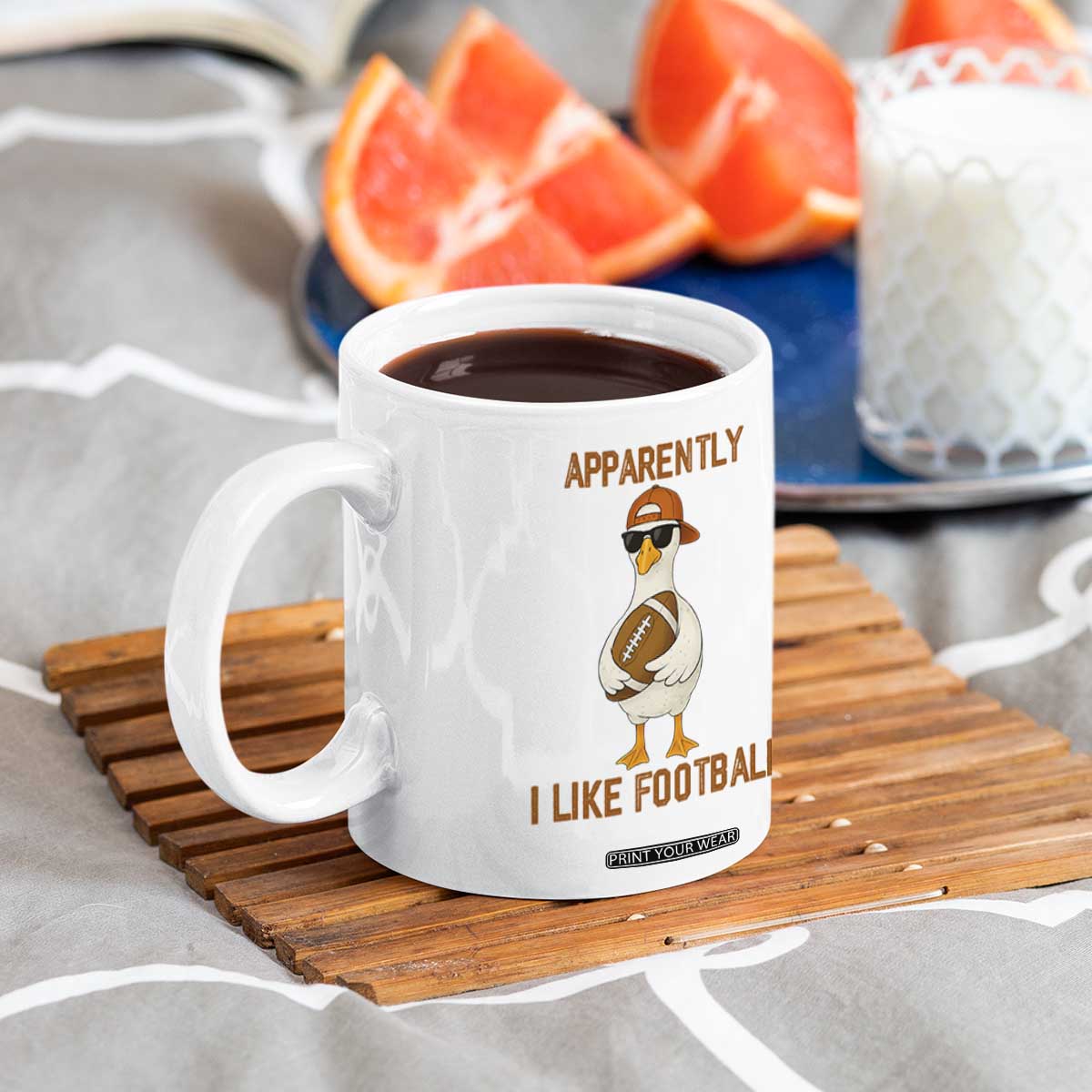 Funny Goose Football Meme Coffee Mug Apparently I Like Football TS14 Print Your Wear