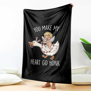 You Make My Heart Go Honk Throw Blanket Funny Valentine Goose TS14 Print Your Wear