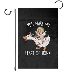 You Make My Heart Go Honk Garden Flag Funny Valentine Goose TS14 Black Print Your Wear