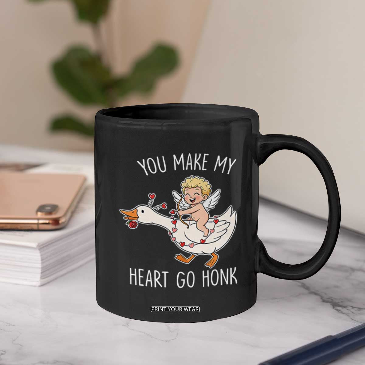 You Make My Heart Go Honk Coffee Mug Funny Valentine Goose TS14 Print Your Wear