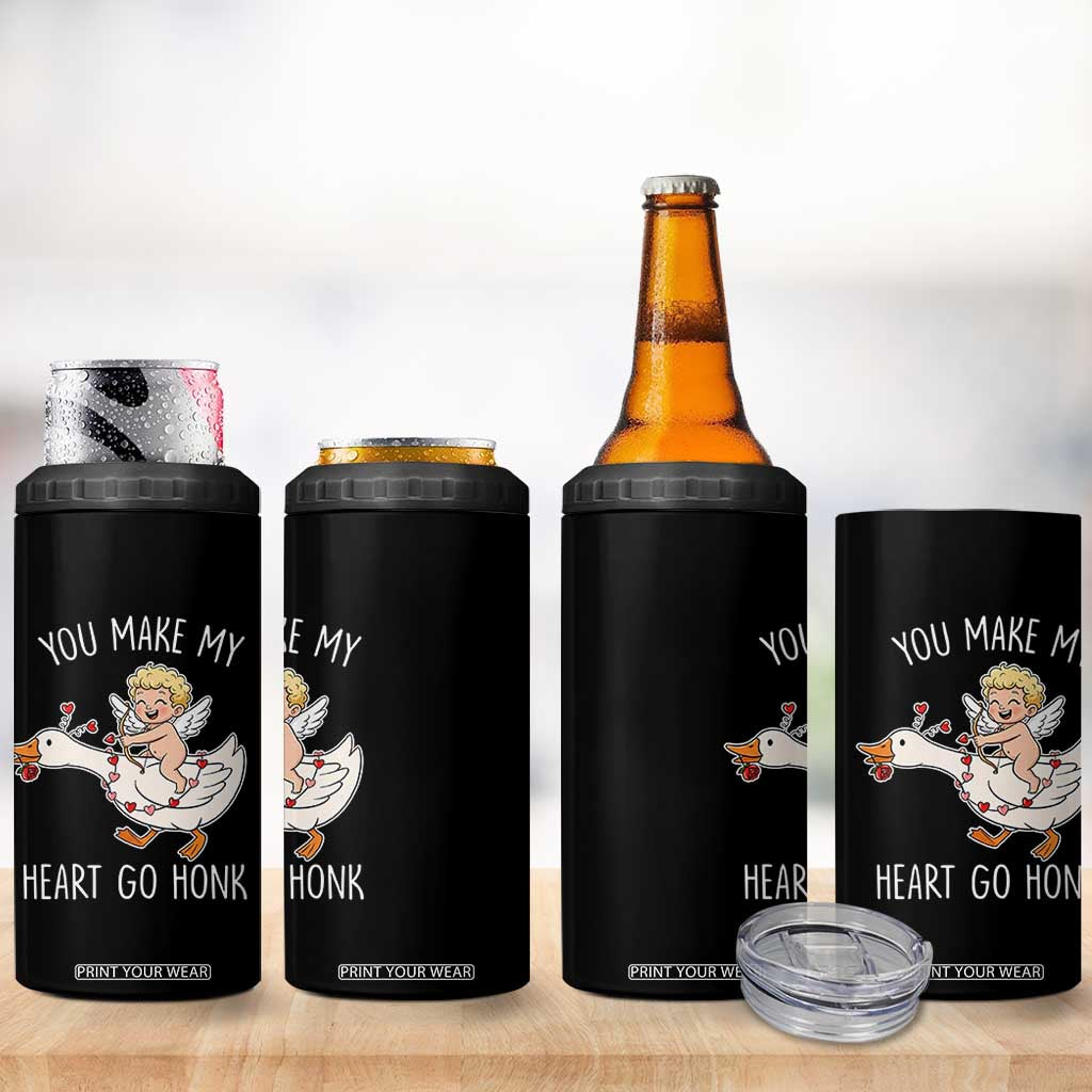You Make My Heart Go Honk 4 in 1 Can Cooler Tumbler Funny Valentine Goose TS14 Print Your Wear