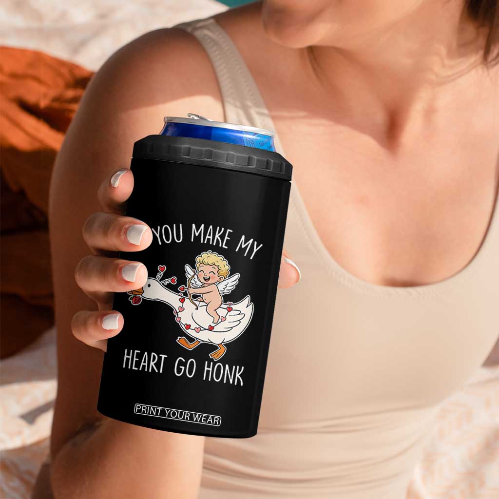 You Make My Heart Go Honk 4 in 1 Can Cooler Tumbler Funny Valentine Goose TS14 Print Your Wear