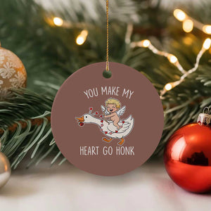 You Make My Heart Go Honk Ceramic Ornament Funny Valentine Goose TS14 1pc Mocha Print Your Wear