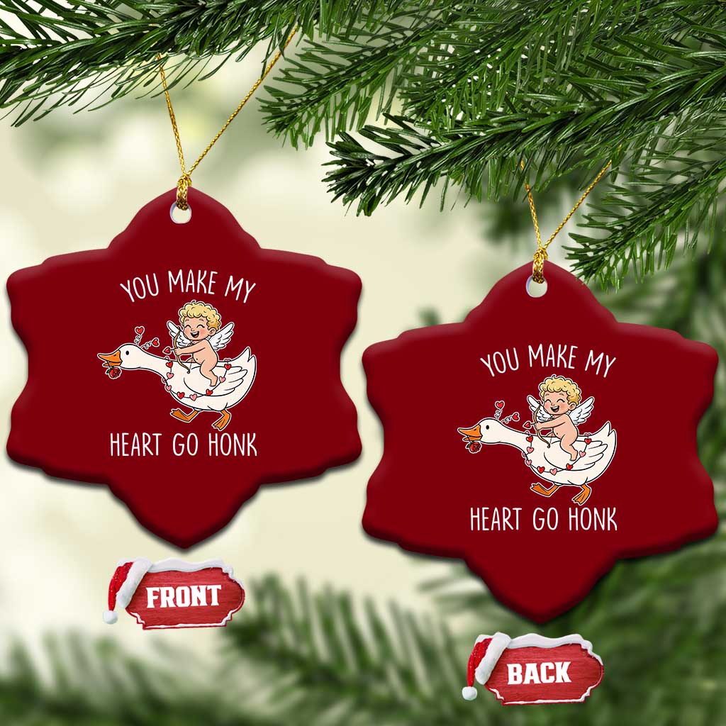 You Make My Heart Go Honk Ceramic Ornament Funny Valentine Goose TS14 Print Your Wear