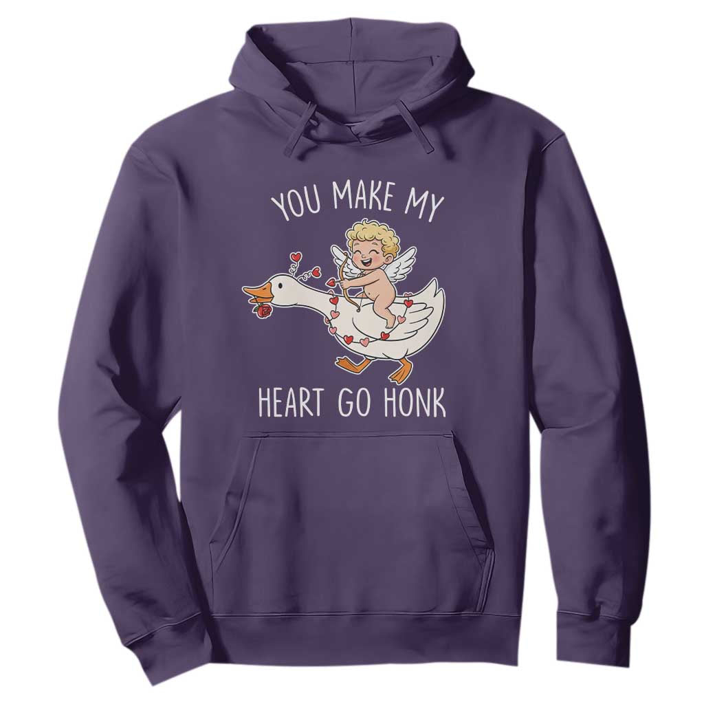 You Make My Heart Go Honk Hoodie Funny Valentine Goose TS14 Purple Print Your Wear