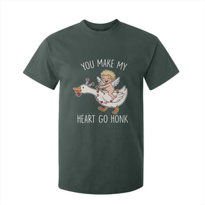You Make My Heart Go Honk T Shirt For Kid Funny Valentine Goose TS14 Dark Forest Green Print Your Wear