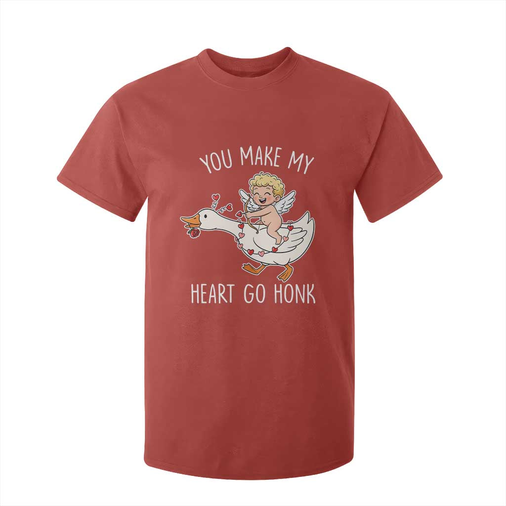 You Make My Heart Go Honk T Shirt For Kid Funny Valentine Goose TS14 Red Print Your Wear