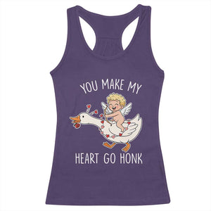 You Make My Heart Go Honk Racerback Tank Top Funny Valentine Goose TS14 Purple Print Your Wear