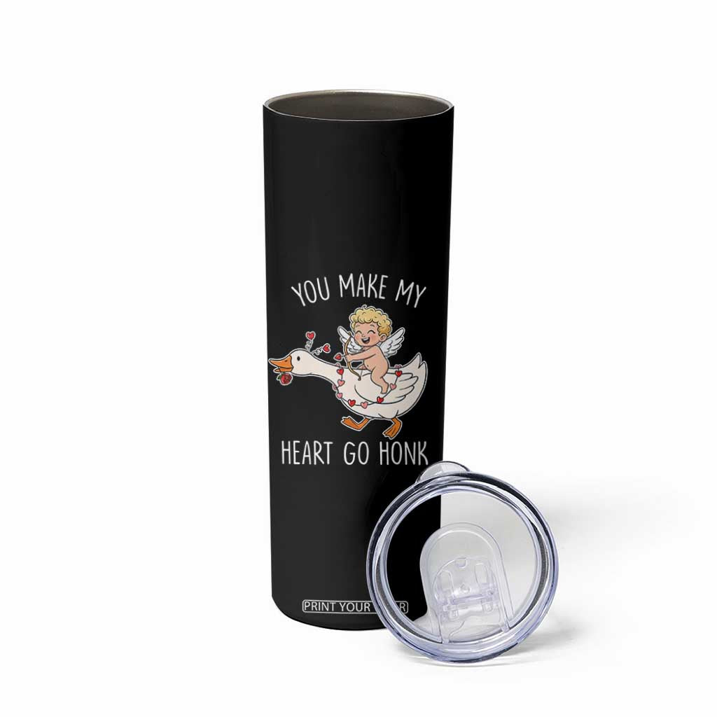You Make My Heart Go Honk Skinny Tumbler Funny Valentine Goose TS14 Print Your Wear