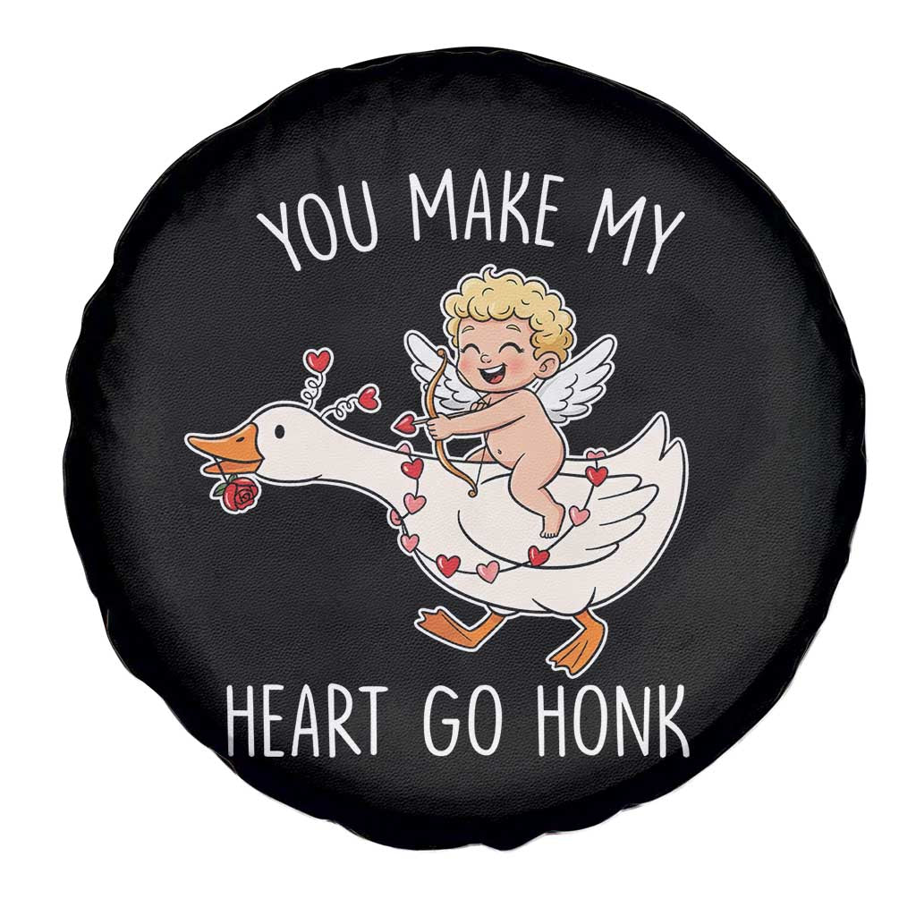 You Make My Heart Go Honk Spare Tire Cover Funny Valentine Goose TS14 Print Your Wear