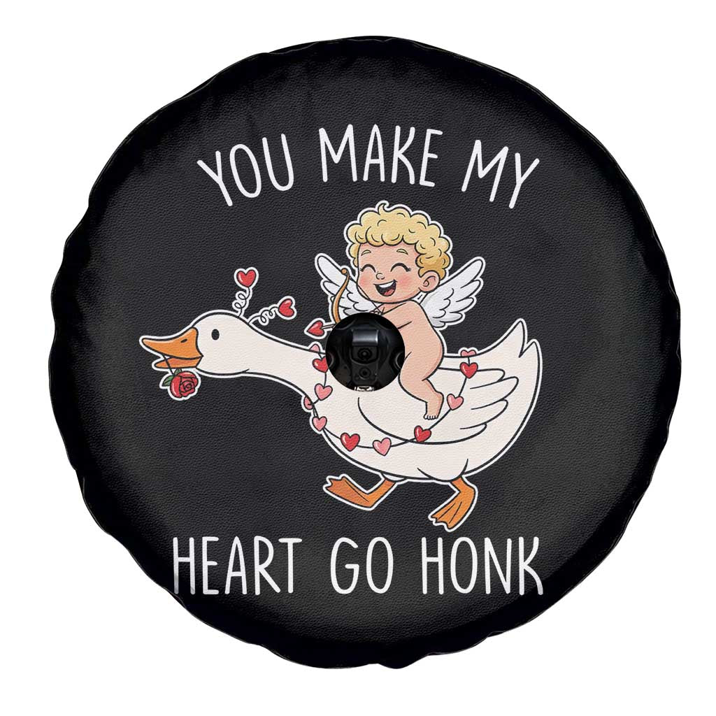 You Make My Heart Go Honk Spare Tire Cover Funny Valentine Goose TS14 Print Your Wear