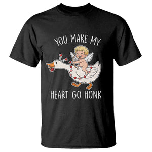 You Make My Heart Go Honk T Shirt Funny Valentine Goose TS14 Black Print Your Wear