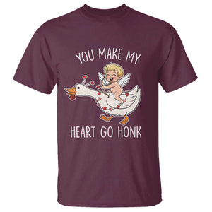 You Make My Heart Go Honk T Shirt Funny Valentine Goose TS14 Maroon Print Your Wear