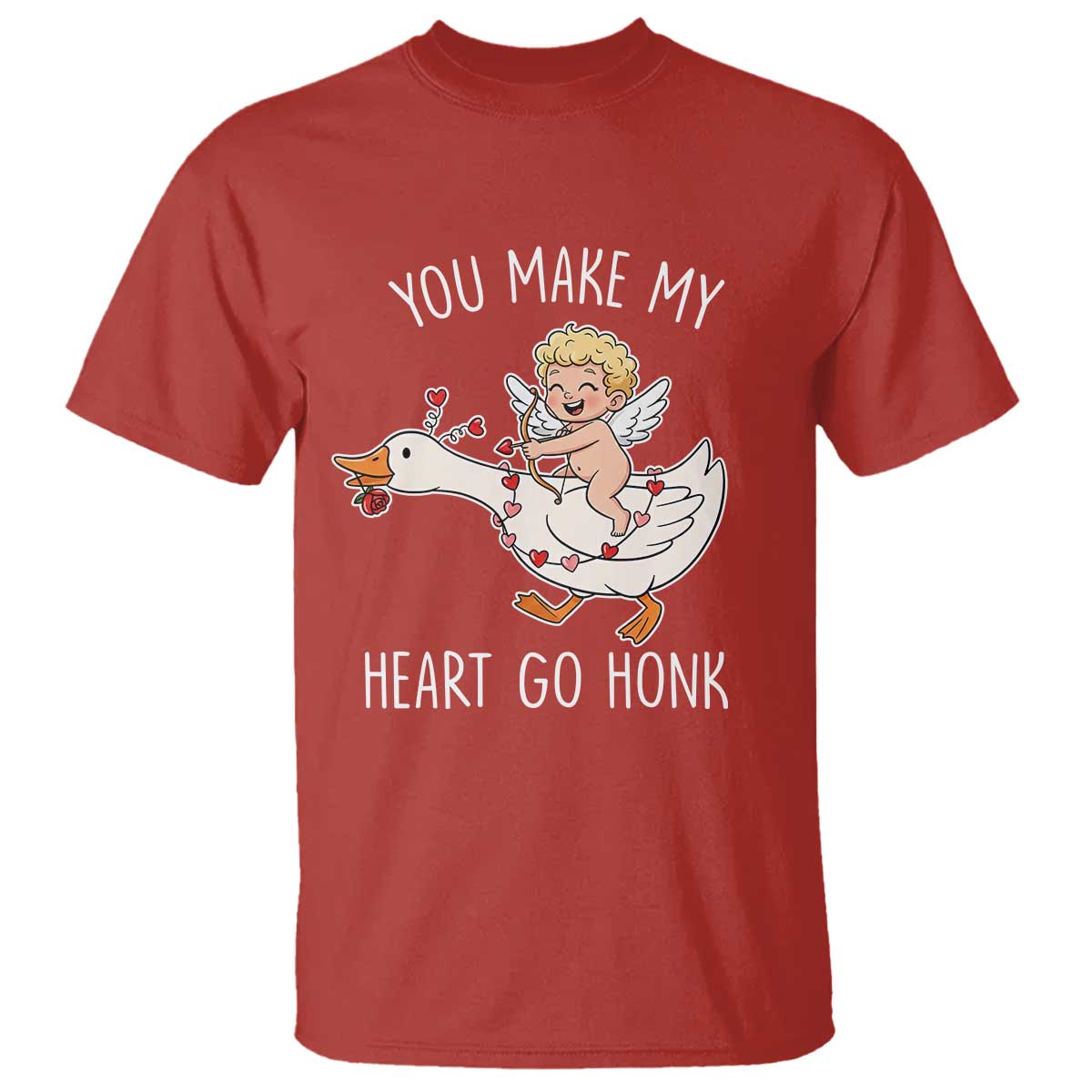 You Make My Heart Go Honk T Shirt Funny Valentine Goose TS14 Red Print Your Wear