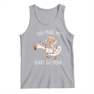 You Make My Heart Go Honk Tank Top Funny Valentine Goose TS14 Athletic Heather Print Your Wear