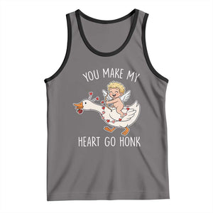 You Make My Heart Go Honk Tank Top Funny Valentine Goose TS14 Deep Heather Black Print Your Wear