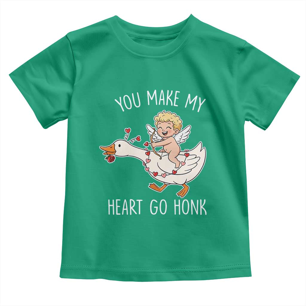 You Make My Heart Go Honk Toddler T Shirt Funny Valentine Goose TS14 Irish Green Print Your Wear