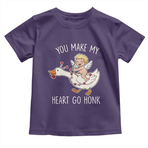 You Make My Heart Go Honk Toddler T Shirt Funny Valentine Goose TS14 Purple Print Your Wear