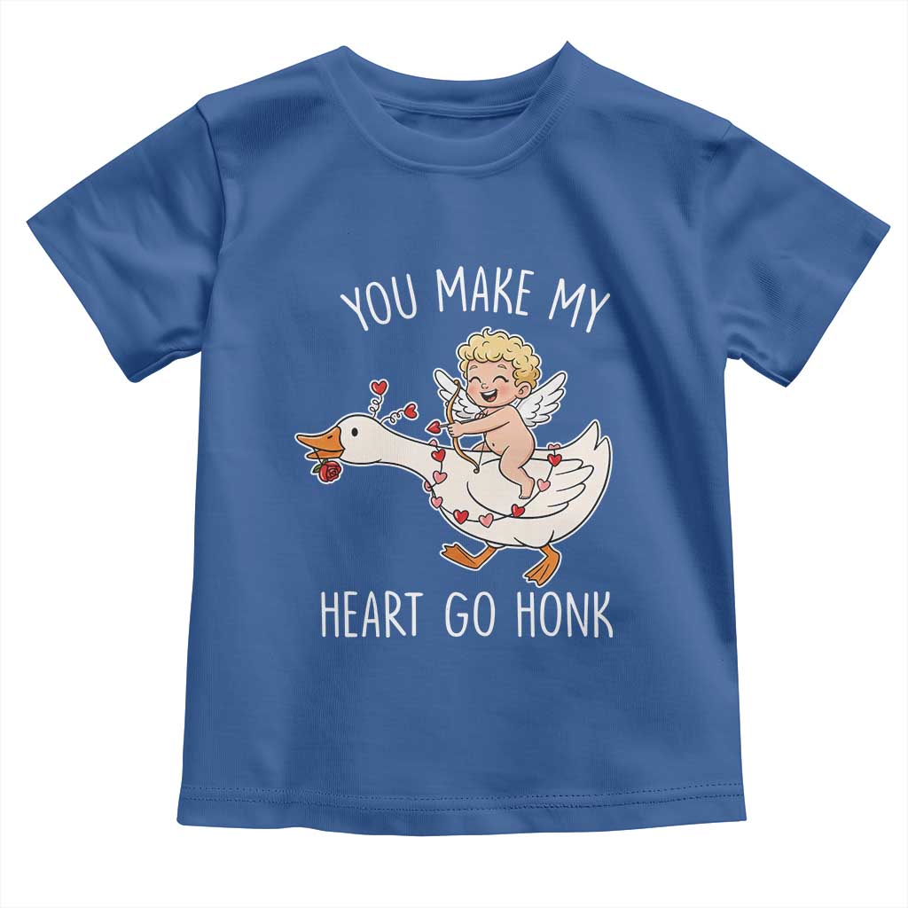 You Make My Heart Go Honk Toddler T Shirt Funny Valentine Goose TS14 Royal Blue Print Your Wear
