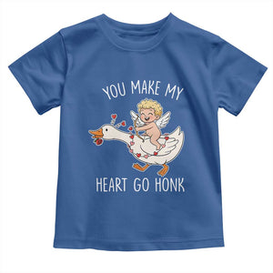 You Make My Heart Go Honk Toddler T Shirt Funny Valentine Goose TS14 Royal Blue Print Your Wear