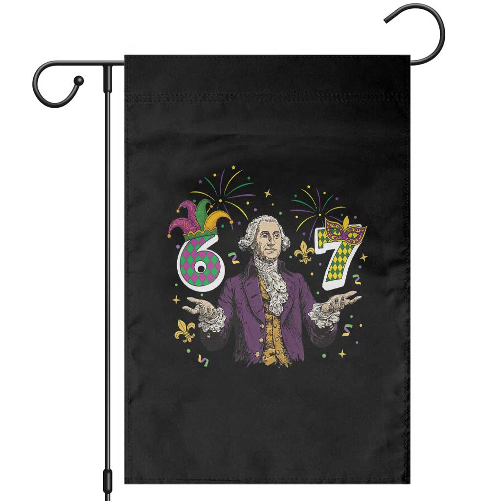67 Mardi Gras Garden Flag Funny Six Seven George Washington Meme TS14 Black Print Your Wear