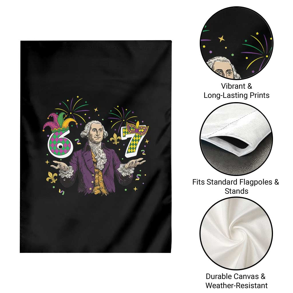 67 Mardi Gras Garden Flag Funny Six Seven George Washington Meme TS14 Print Your Wear