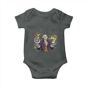 67 Mardi Gras Baby Onesie Funny Six Seven George Washington Meme TS14 Dark Heather Print Your Wear