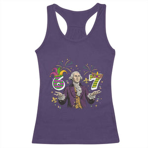 67 Mardi Gras Racerback Tank Top Funny Six Seven George Washington Meme TS14 Purple Print Your Wear