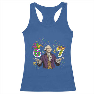 67 Mardi Gras Racerback Tank Top Funny Six Seven George Washington Meme TS14 Royal Blue Print Your Wear