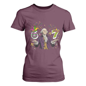 67 Mardi Gras T Shirt For Women Funny Six Seven George Washington Meme TS14 Maroon Print Your Wear