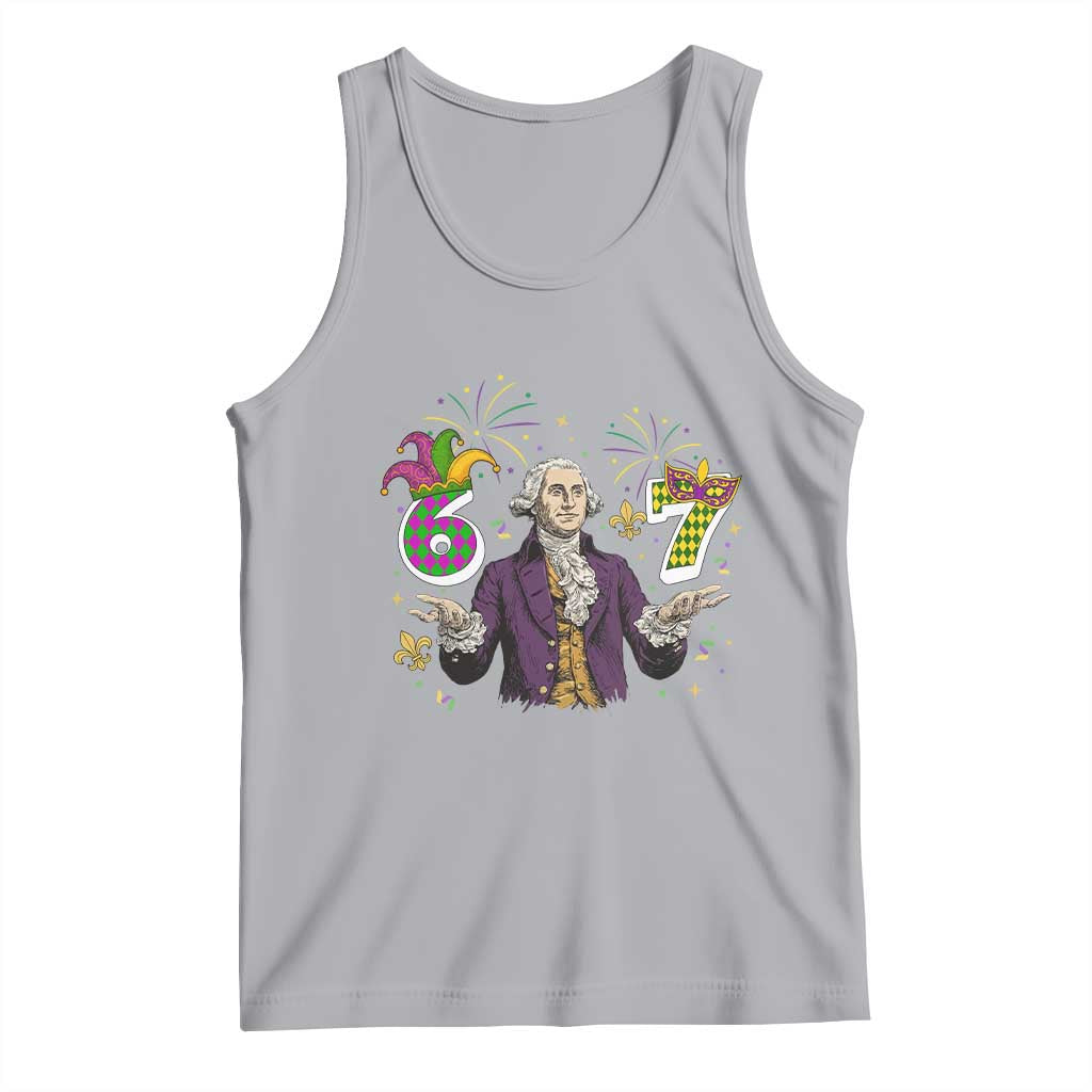 67 Mardi Gras Tank Top Funny Six Seven George Washington Meme TS14 Athletic Heather Print Your Wear