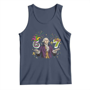 67 Mardi Gras Tank Top Funny Six Seven George Washington Meme TS14 Navy Print Your Wear