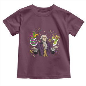 67 Mardi Gras Toddler T Shirt Funny Six Seven George Washington Meme TS14 Maroon Print Your Wear