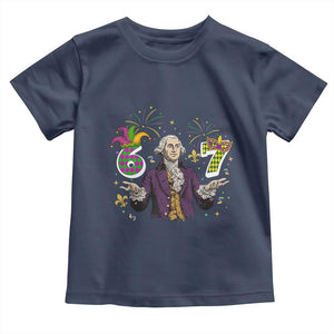 67 Mardi Gras Toddler T Shirt Funny Six Seven George Washington Meme TS14 Navy Print Your Wear