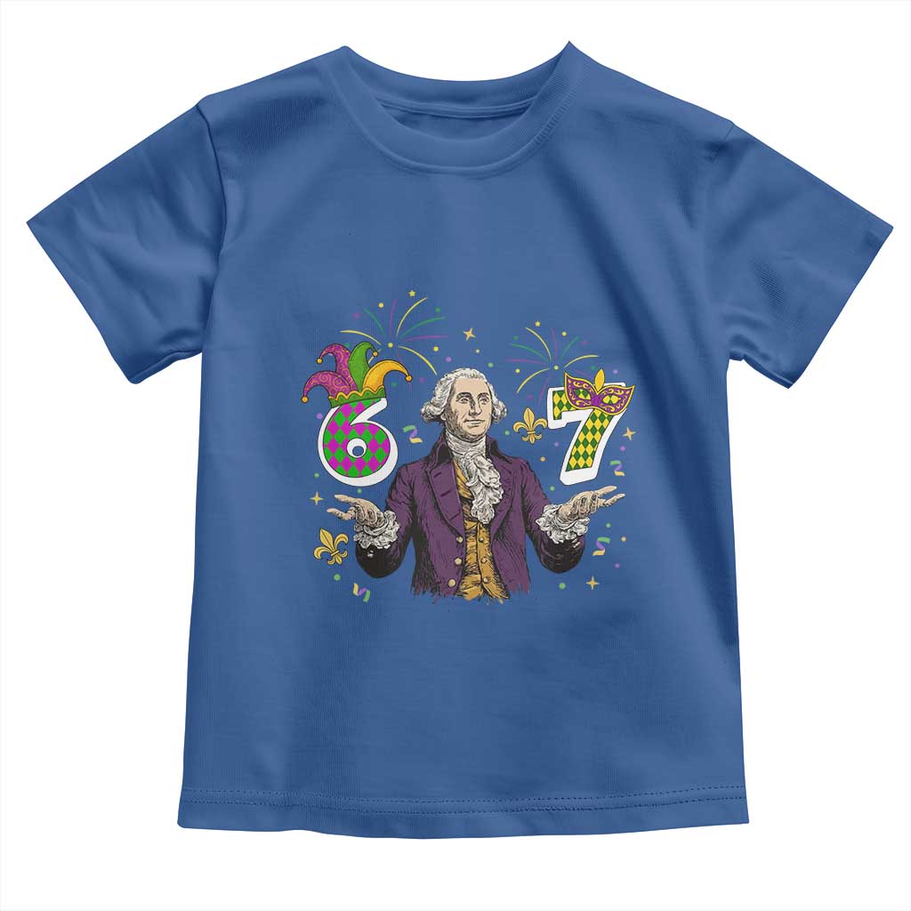 67 Mardi Gras Toddler T Shirt Funny Six Seven George Washington Meme TS14 Royal Blue Print Your Wear