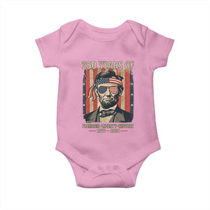 Abraham Lincoln Freedom Retro Baby Onesie 250 Years of Freedom Liberty History TS14 Light Pink Print Your Wear