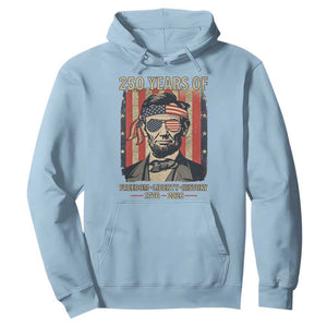 Abraham Lincoln Freedom Retro Hoodie 250 Years of Freedom Liberty History TS14 Light Blue Print Your Wear