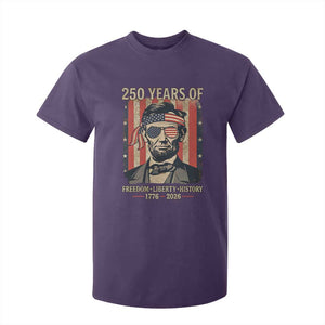 Abraham Lincoln Freedom Retro T Shirt For Kid 250 Years of Freedom Liberty History TS14 Purple Print Your Wear