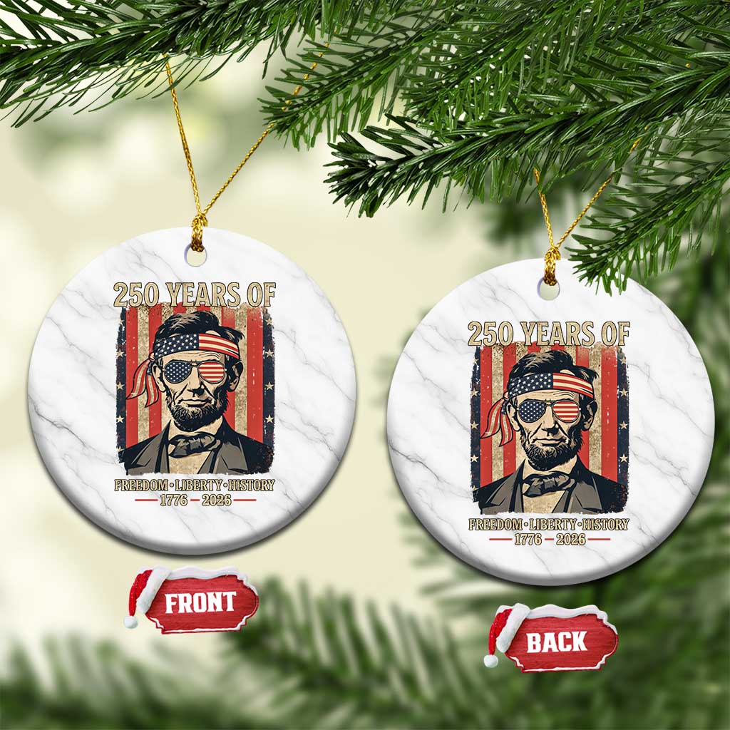 Abraham Lincoln Freedom Retro Ceramic Ornament 250 Years of Freedom Liberty History TS14 1pc White Marble Print Your Wear