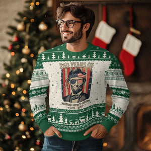Abraham Lincoln Freedom Retro Ugly Christmas Sweater 250 Years of Freedom Liberty History TS14 Beige Green Print Your Wear